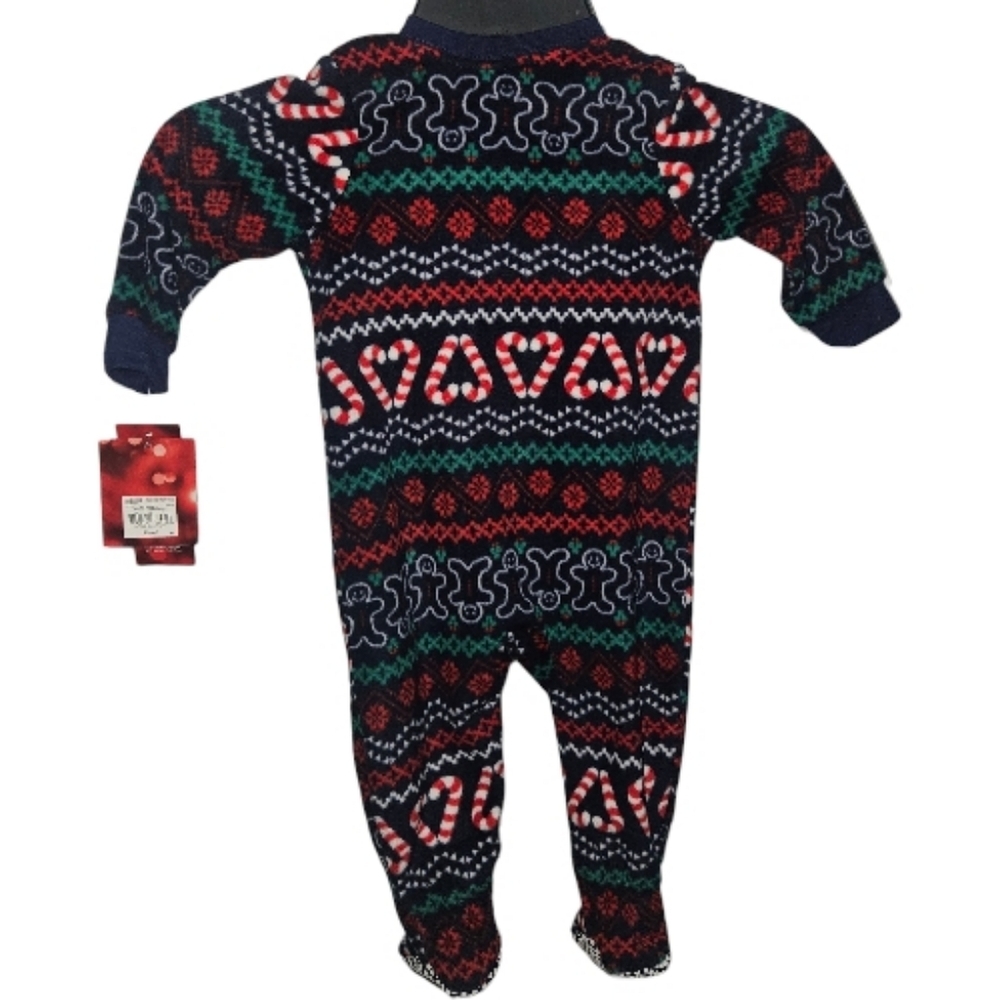 NWT Jammies For Your Families One-Piece Footed Infant Christmas Pajamas - Picture 2 of 3